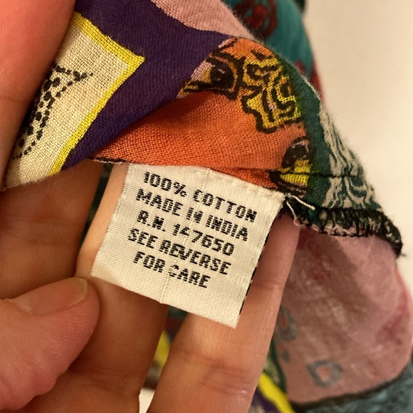 Boho Jane bohemian button up size Large patch work blouse 100 percent cotton - Picture 4 of 9